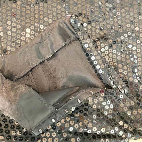 Harris Wallace Black Sequin Pencil Skirt - Picture 4 of 8